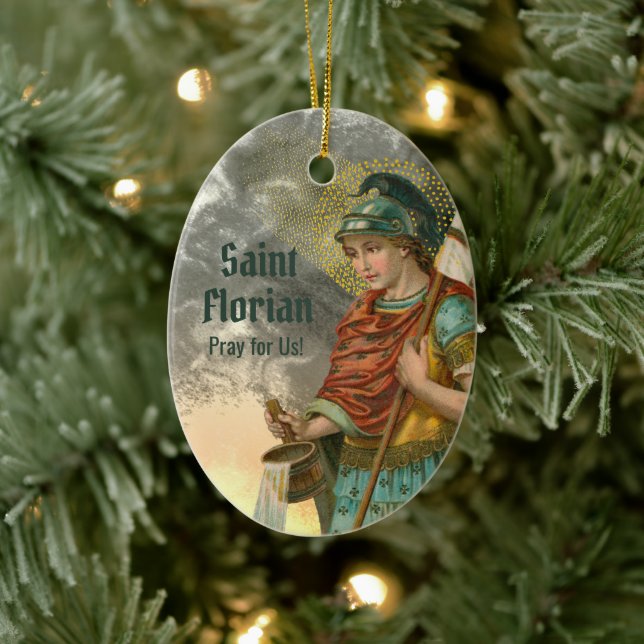 St. Florian mit Eimer (beide; M 019) Keramik Ornament (Baum)