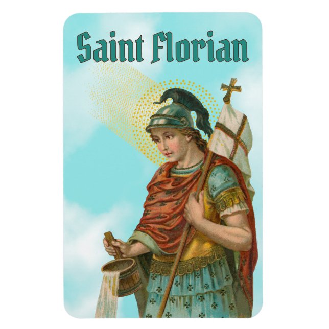 St. Florian mit Eimer (Klarer Himmel; M 019) Magnet (Vertikal)