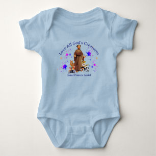 St. Francis Assisi Liebe Alle Wesen Gottes Baby Strampler