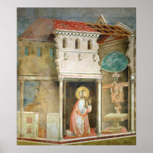 St Francis, das in der Kirche von San betet Poster