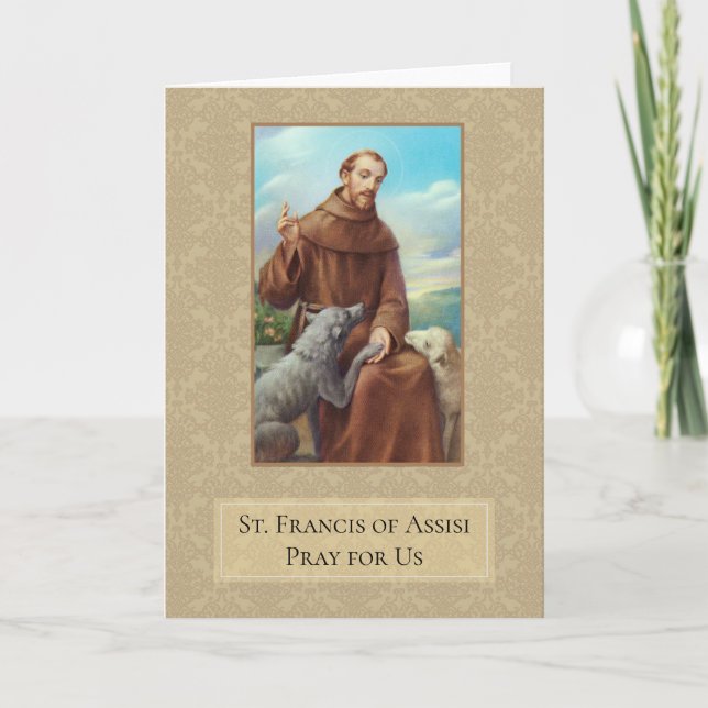 St Francis de la carte de voeux d'Assisi w/prayer (Devant)