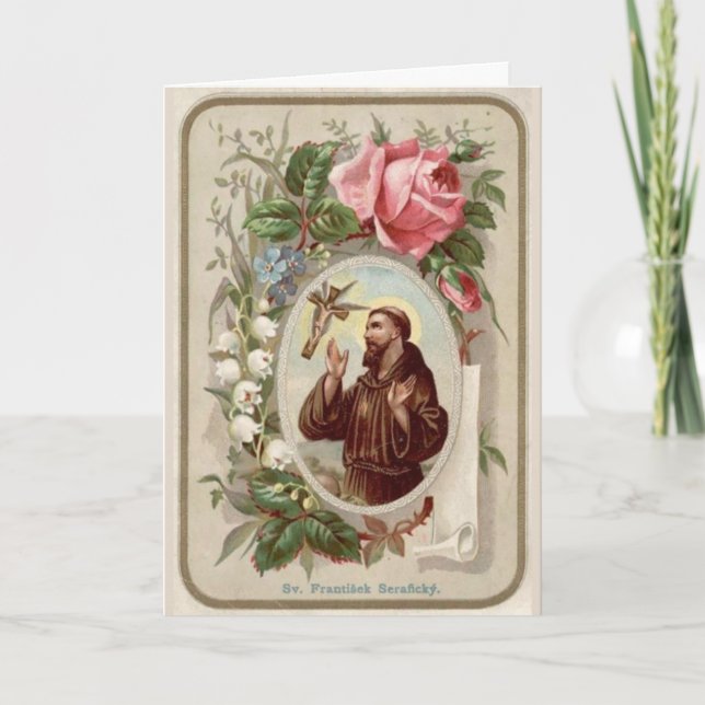 St Francis der Assisi-Gruß-Karte w/prayer Karte (Vorderseite)