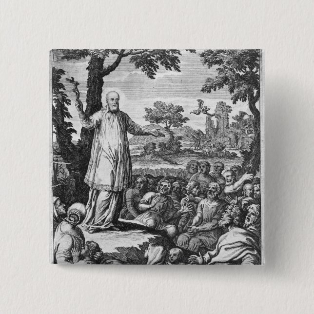St Francis der Verkäufe, die zu predigen Button (Vorderseite)