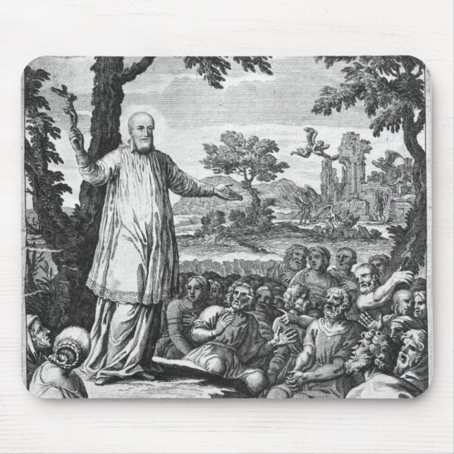 St Francis der Verkäufe, die zu predigen Mousepad (Vorne)