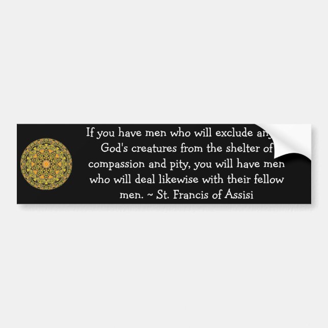 St Francis des Assisitierrechtzitats Autoaufkleber (Vorne)