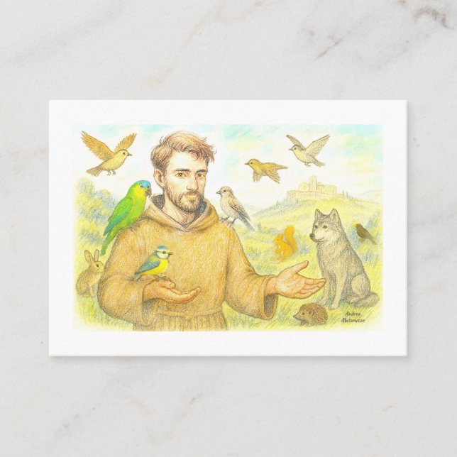 St. Francis - die Predigt für Vögel und Tiere Visitenkarte (Vorderseite)