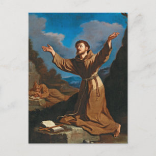 St. Francis empfängt die Stigmata von Guercino Postkarte