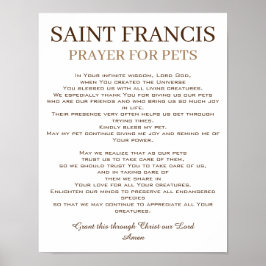 St. Francis Gebet für Haustiere Poster