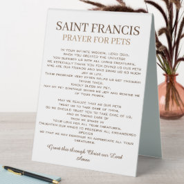 St. Francis Gebet für Haustiere Tischaufsteller