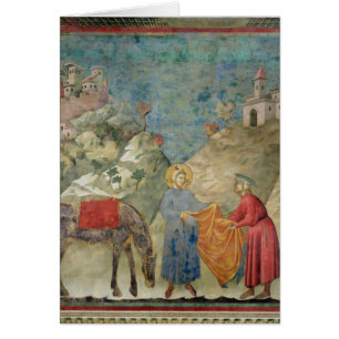 St Francis gibt einem Fremden seinen Mantel
