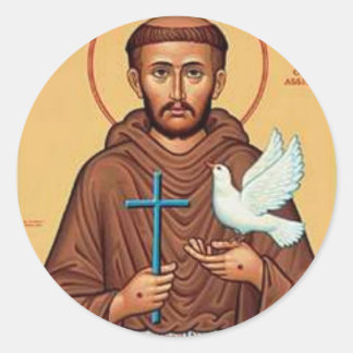 St. Francis mit Dove Runder Aufkleber