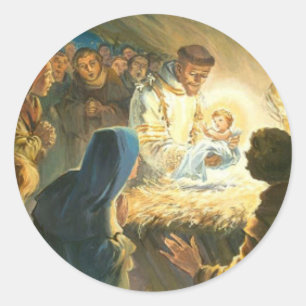 St Francis mit Runder Aufkleber