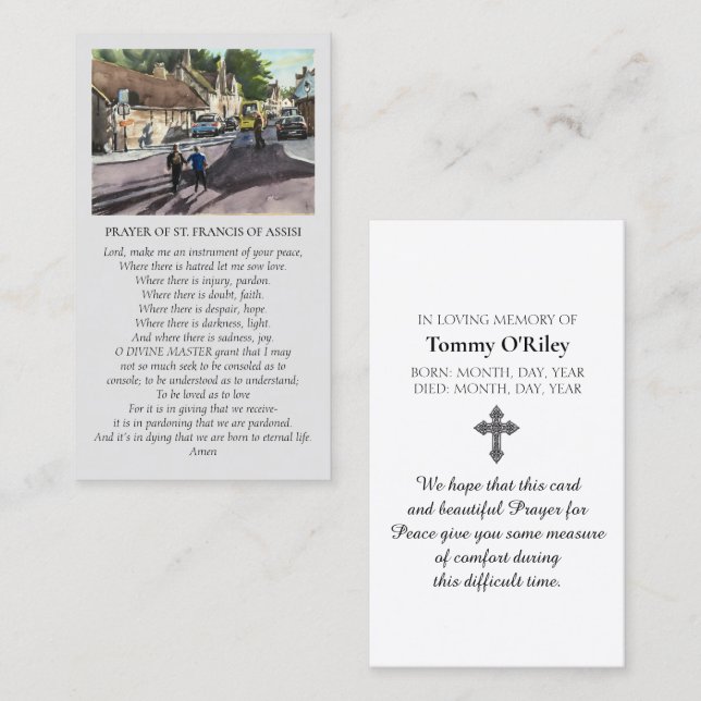 St. Francis of Assisi Bruges Violet Yellow Blue Visitenkarte (Vorne/Hinten)