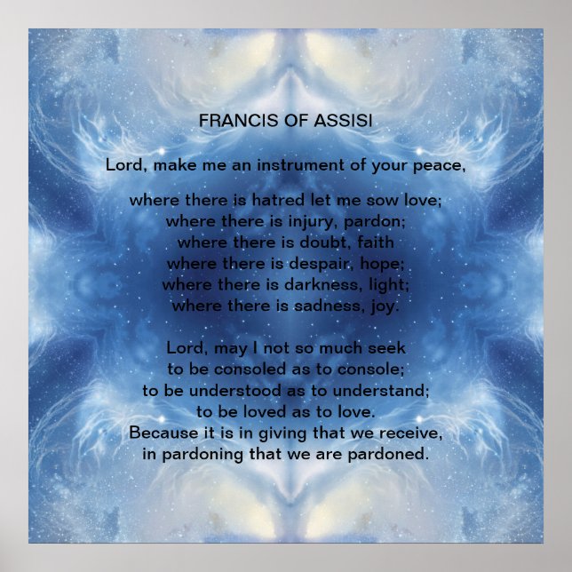 St Francis of Assisi prayer Poster (Vorne)