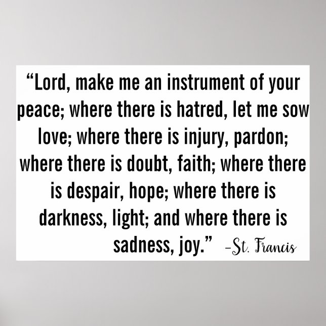 St. Francis Prayer Poster (Vorne)