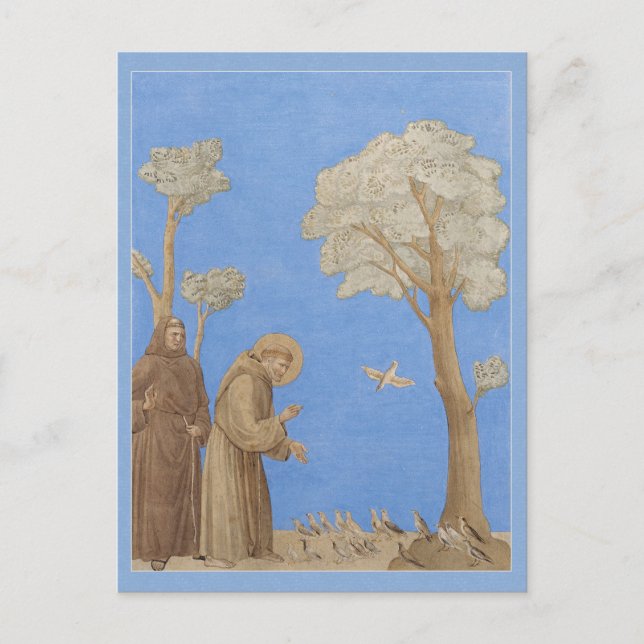 St. Francis predigen den Vögeln CC0582 Postkarte (Vorderseite)