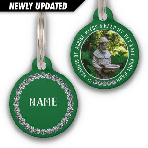 St Francis Safe Pet Protector Name Foto Bedazzled Haustiermarke