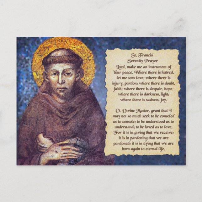 St. Francis' Serenity Gebet Postkarte (Vorderseite)