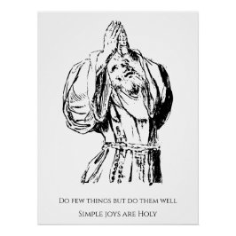 ST FRANCIS VECTOR ZEICHNEND MIT QUOTATION POSTER