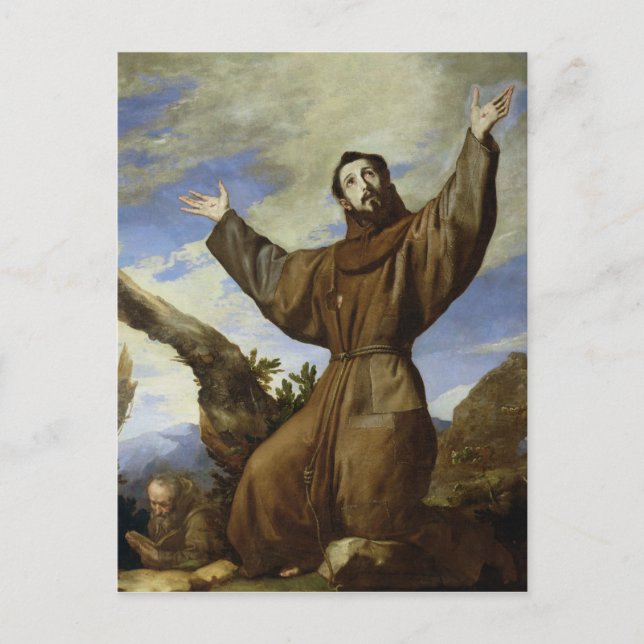 St. Francis von Assisi 1642 Postkarte (Vorderseite)