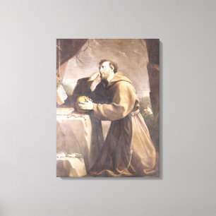 St Francis von Assisi am Gebet Leinwanddruck