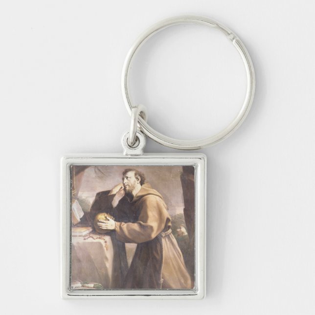 St Francis von Assisi am Gebet Schlüsselanhänger (Vorne)