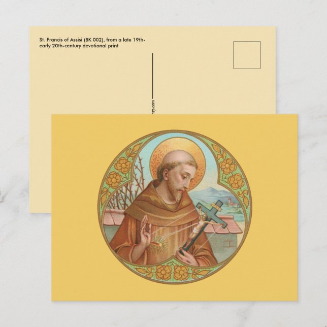 St. Francis von Assisi (BK 002) Postkarte (Vorne/Hinten)