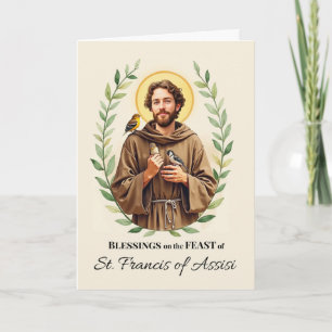St. Francis von Assisi Festtag Segnungen Leafy Karte