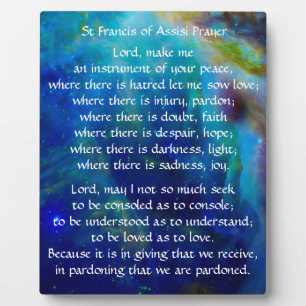 St. Francis von Assisi Gebet Fotoplatte
