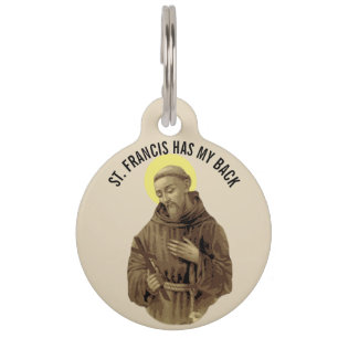St Francis von Assisi hat meine Rückseite Haustiermarke