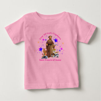 St. Francis von Assisi Katholische Mädchen rosa Baby T-shirt