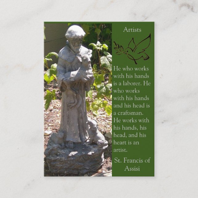 St. Francis von Assisi-Künstlern - Gebetskarte (Fl Visitenkarte (Vorderseite)
