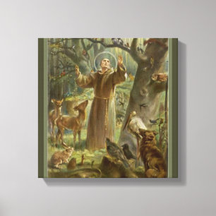 St Francis von Assisi, Liebhaber der Tiere Leinwanddruck