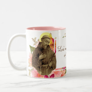 St Francis von Assisi-Liebhaber des Tier-Friedens Zweifarbige Tasse