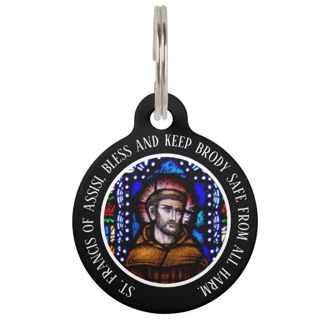 St. Francis von Assisi Personalisiert Hund Haustiermarke (Vorderseite)