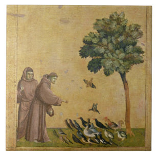 St Francis von Assisi predigend zu den Vögeln Fliese