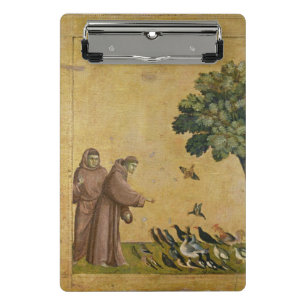 St Francis von Assisi predigend zu den Vögeln Mini Klemmbrett