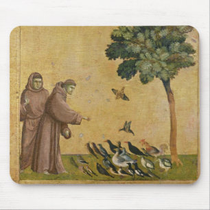 St Francis von Assisi predigend zu den Vögeln Mousepad