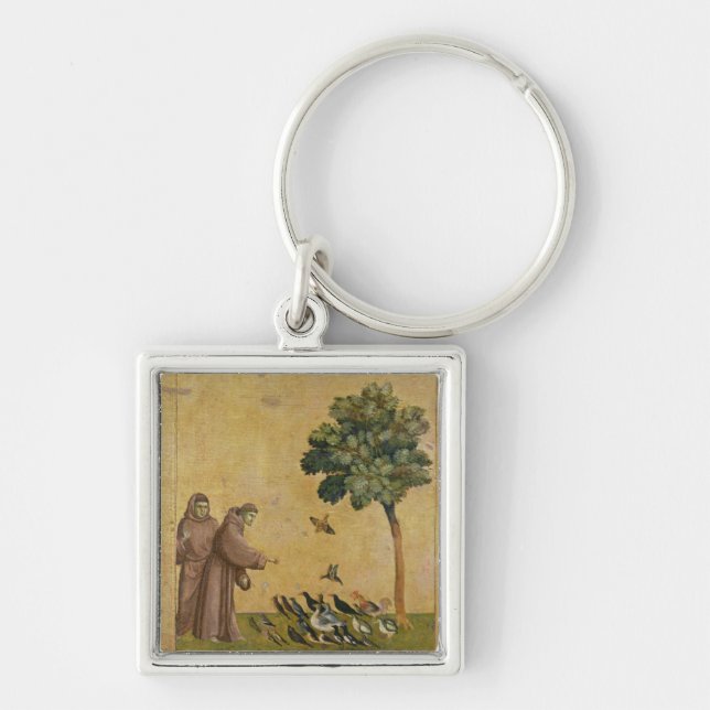 St Francis von Assisi predigend zu den Vögeln Schlüsselanhänger (Vorne)