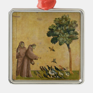St Francis von Assisi predigend zu den Vögeln Silbernes Ornament