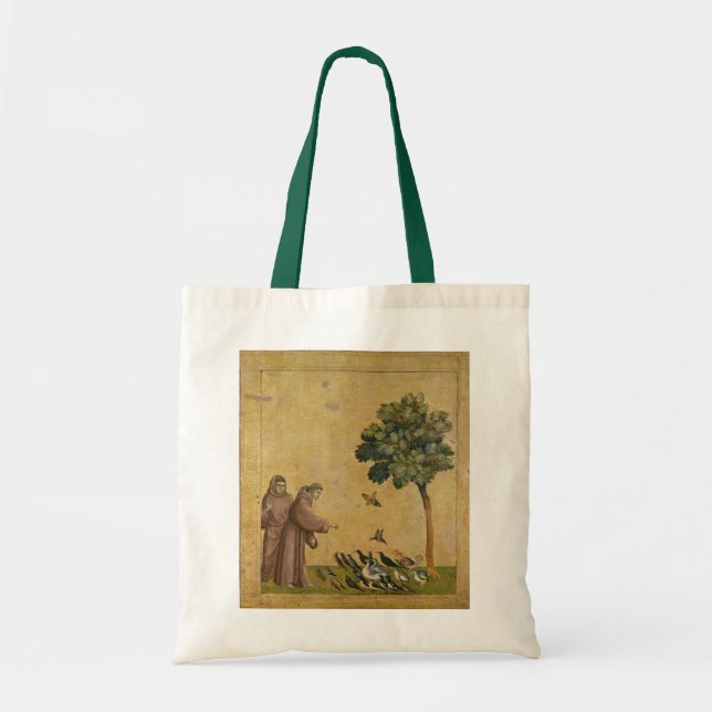St Francis von Assisi predigend zu den Vögeln Tragetasche (Vorne)