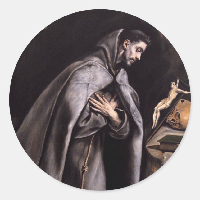 St. Francis von Assisi Runder Aufkleber (Vorderseite)