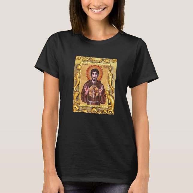 St. Francis von Assisi Schutzheilige der Tiere Cat T-Shirt (Vorderseite)