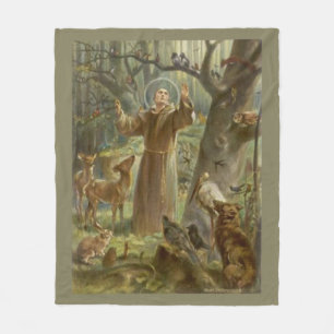 St Francis von Assisi, Schutzpatron der Tiere Fleecedecke