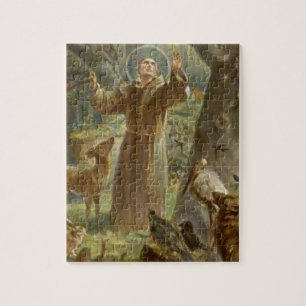 St Francis von Assisi umgab durch Tiere