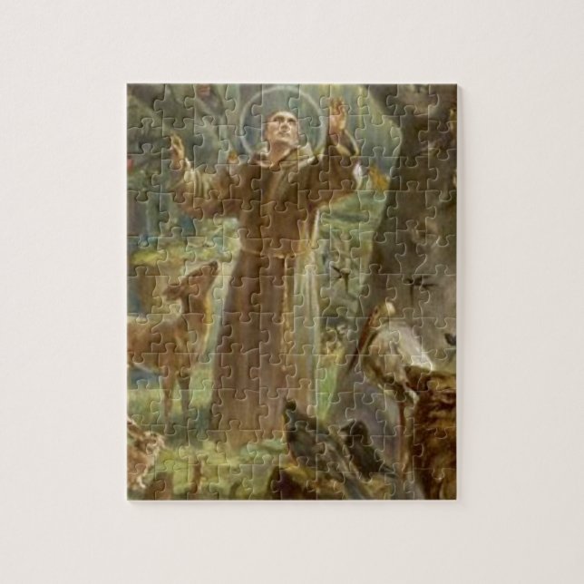 St Francis von Assisi umgab durch Tiere (Vertikal)