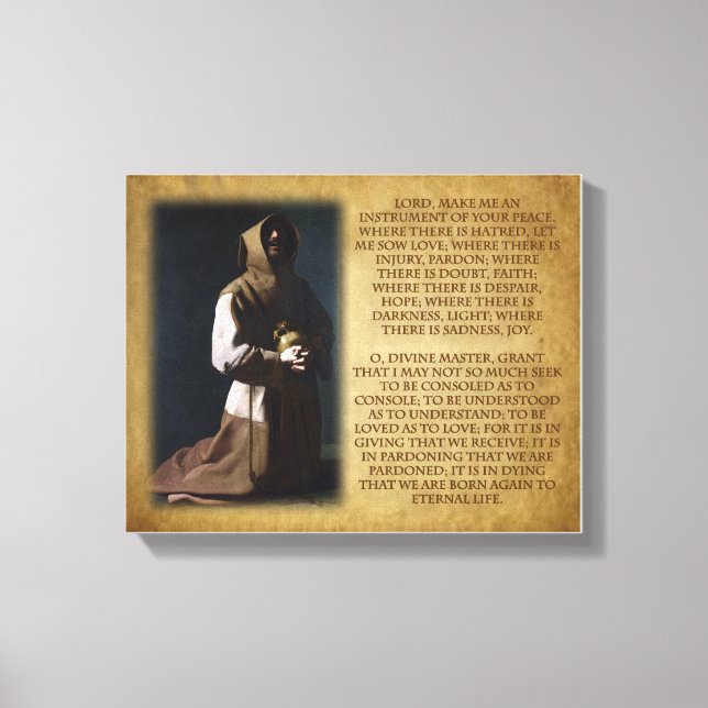 St. Francis von Assisis Gebet Leinwanddruck (Vorderseite)
