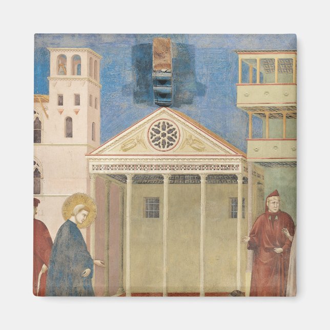 St. Francis von einem einfachen Mann geehrt, 1297- Magnet (Vorne)
