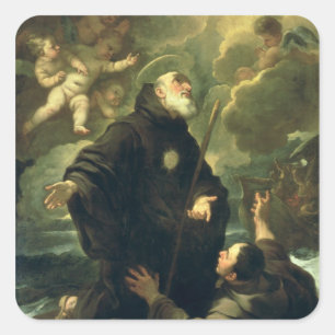 St Francis von Paola, 1416-1507) Quadratischer Aufkleber