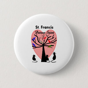 St- FrancisSchutzpatron--Einzigartiger Baum und Button